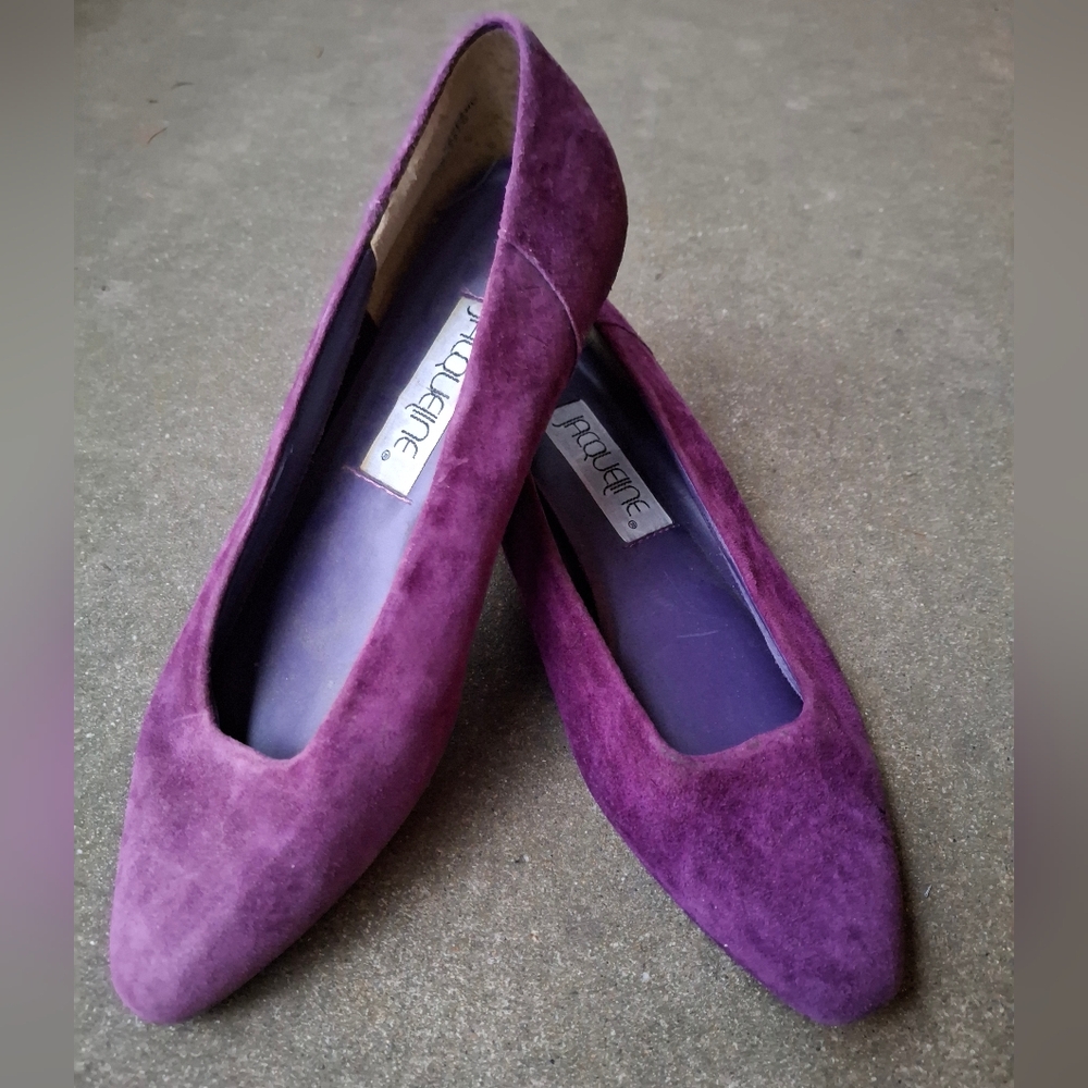 Vintage Purple Suede Flats Shoes